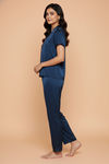 Zivame Satin Pyjama Set - Gibraltar Sea — thumbnail 4
